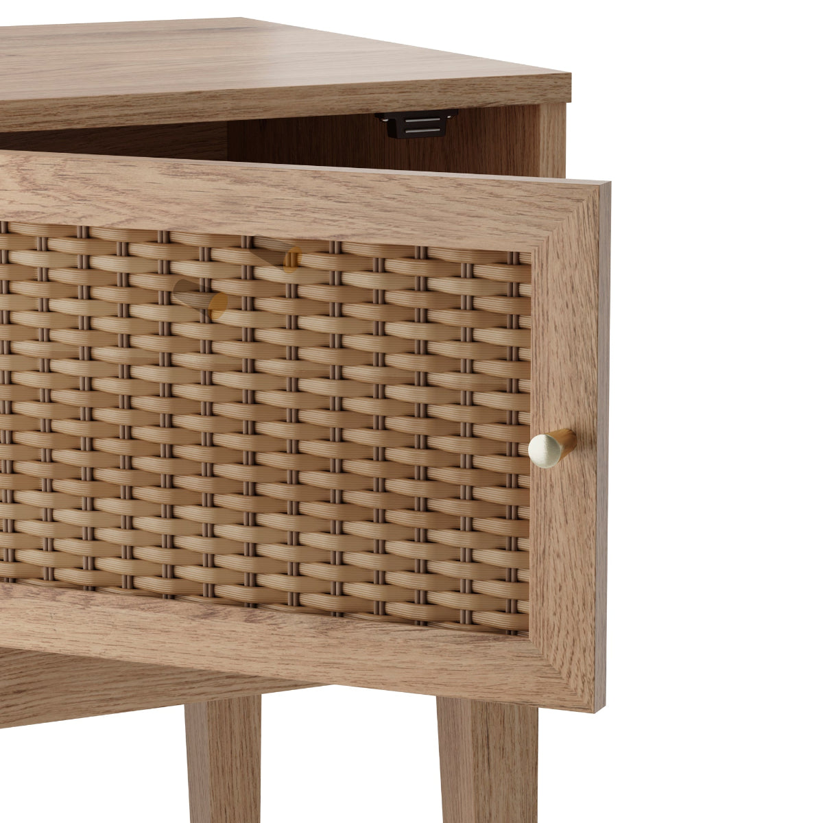 HO+ME Annecy Bedside Table In Oak CLOSE UP