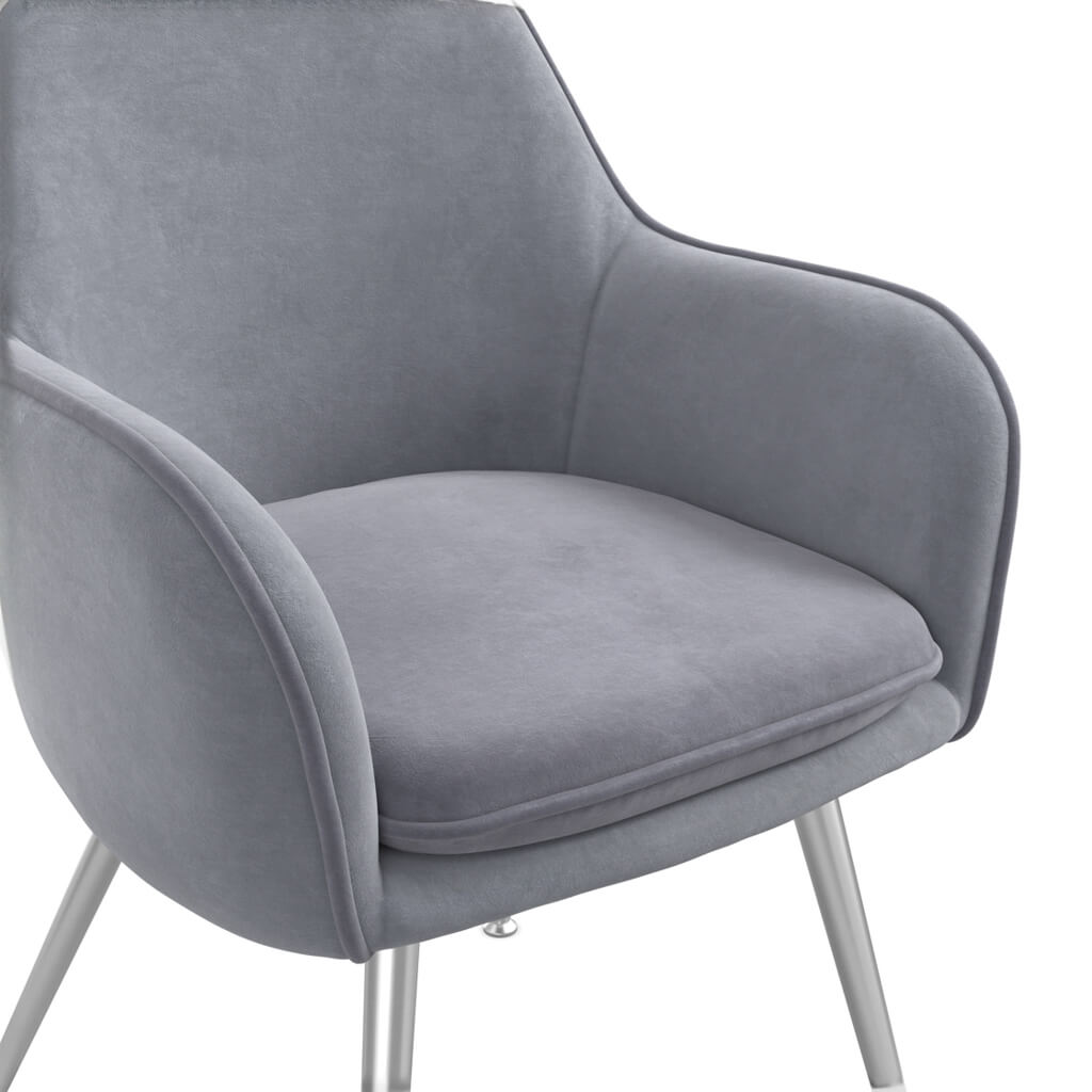HO+ME Arrone Dining Set of Two Dining Chairs in Grey Velvet 4