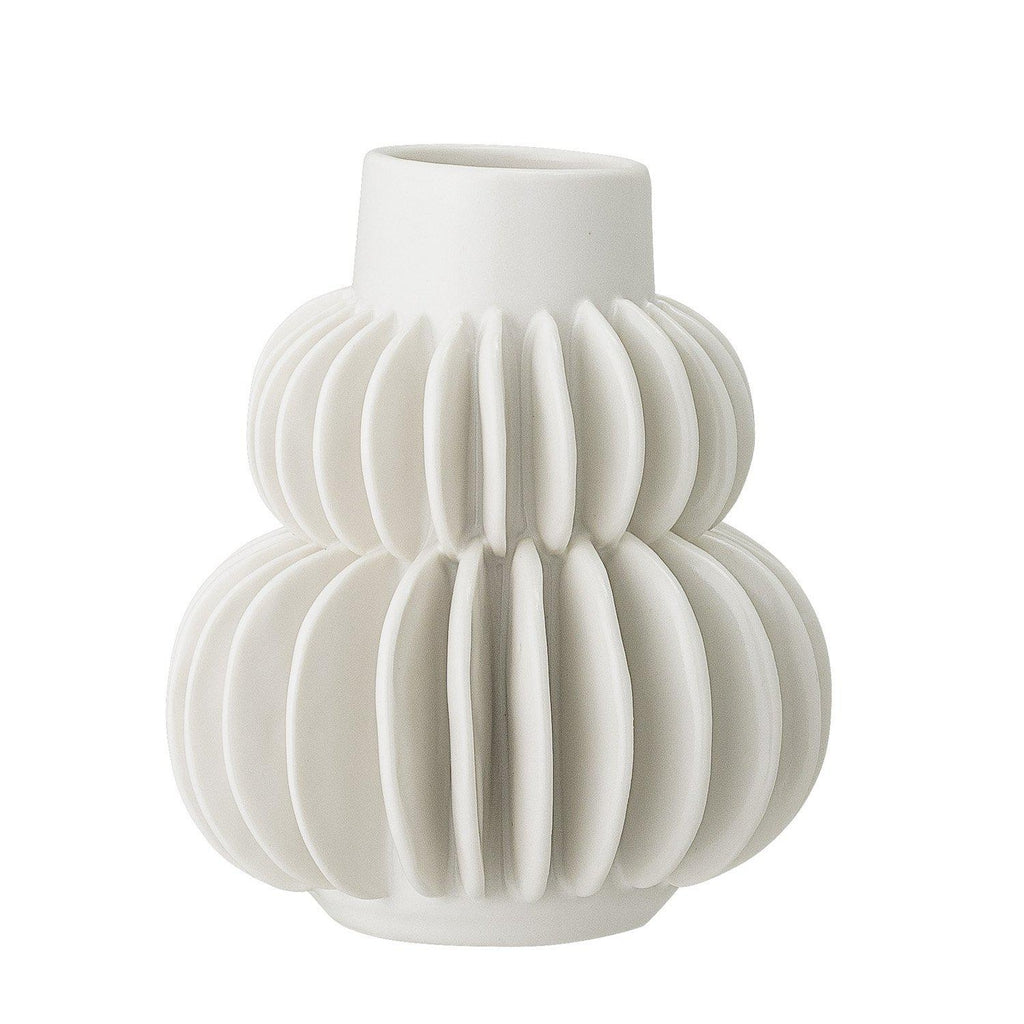 Halfdan Stoneware Vase White - Bloomingville-Beaumonde