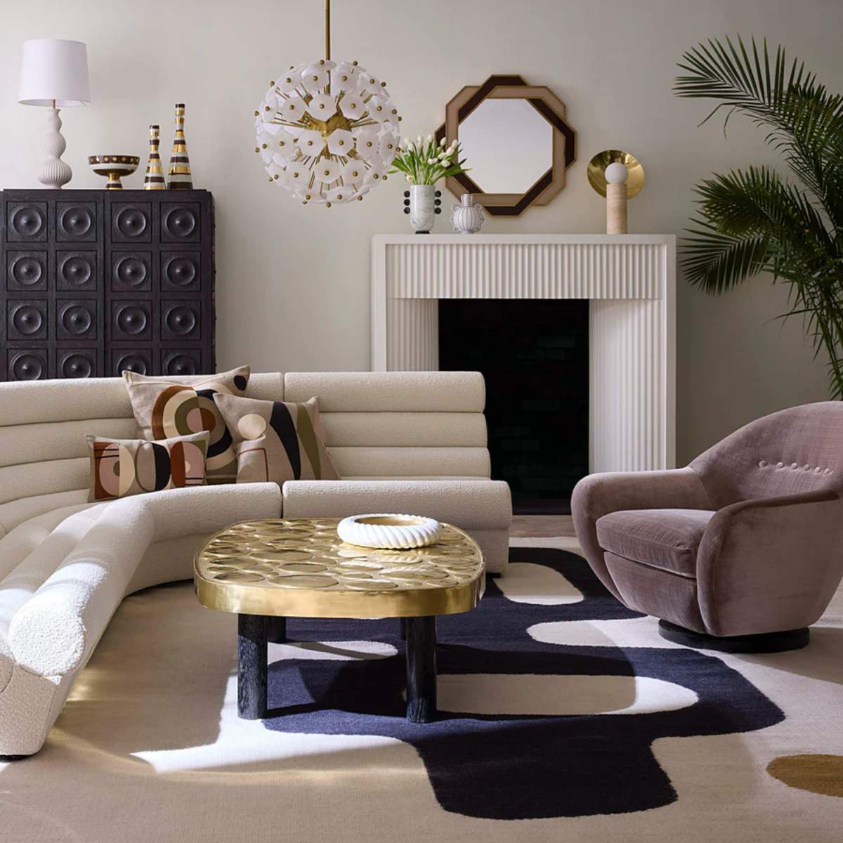 Jonathan Adler Halo Travertine Table Lamp