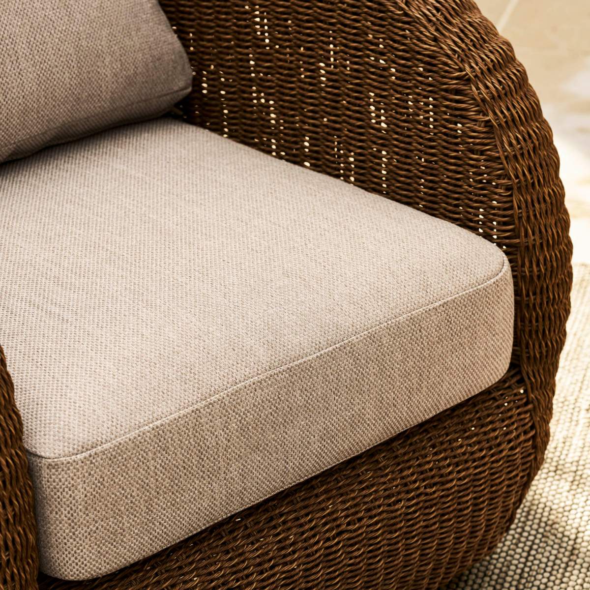 Garden Trading Hambridge 2 Seater Sofa Set Dark Natural