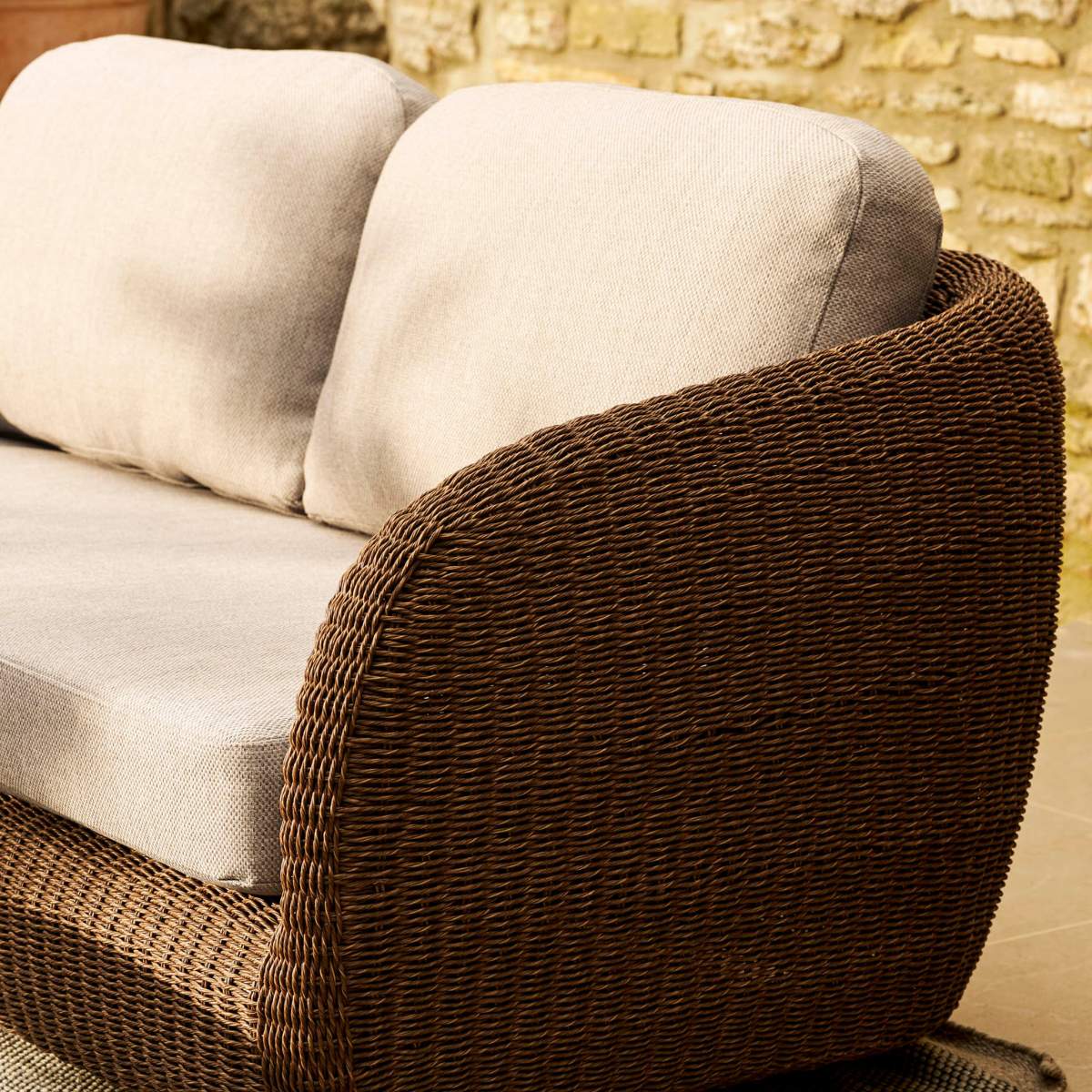Garden Trading Hambridge 2 Seater Sofa Set Dark Natural