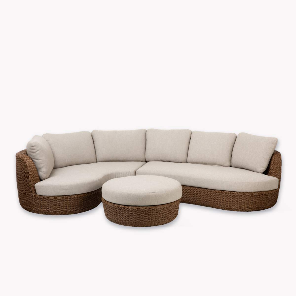 Garden Trading Hambridge Curved Corner Sofa Set Dark Natural