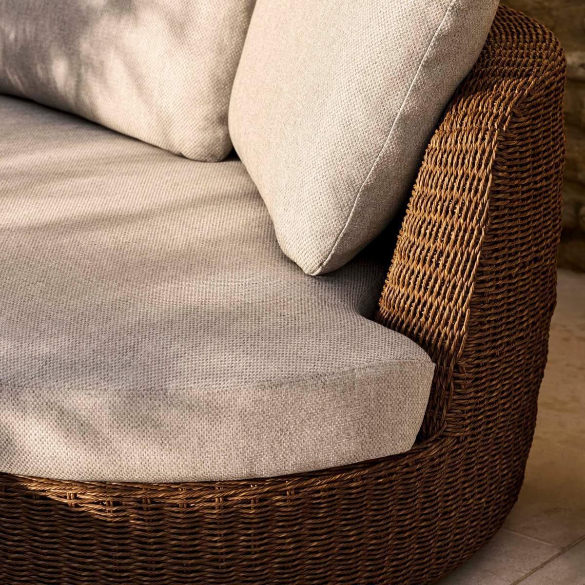 Garden Trading Hambridge Curved Corner Sofa Set Dark Natural