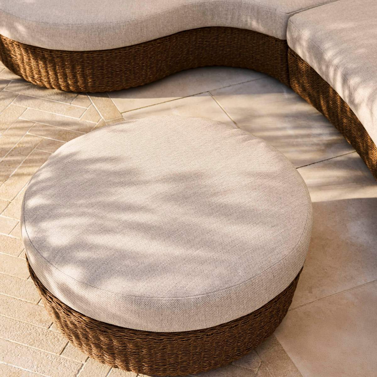 Garden Trading Hambridge Curved Corner Sofa Set Dark Natural