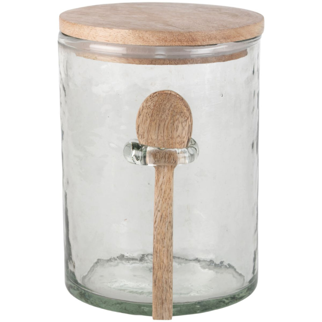 Grand Illusions Hammered Glass Jar With Spoon