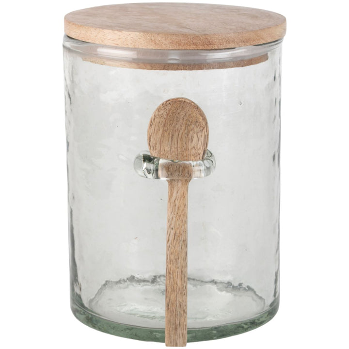 Grand Illusions Hammered Glass Jar With Spoon