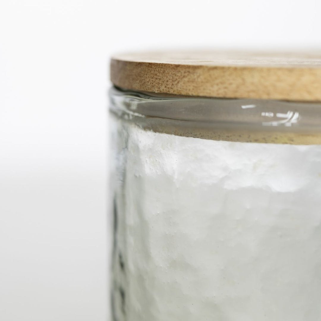Grand Illusions Hammered Glass Jar With Spoon
