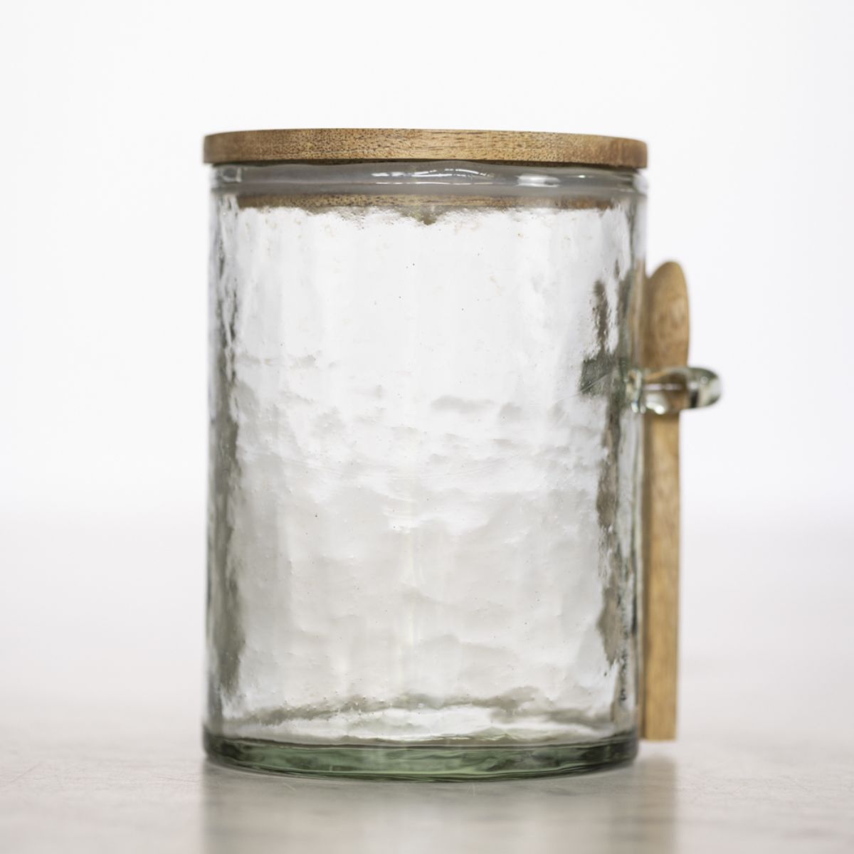 Grand Illusions Hammered Glass Jar With Spoon