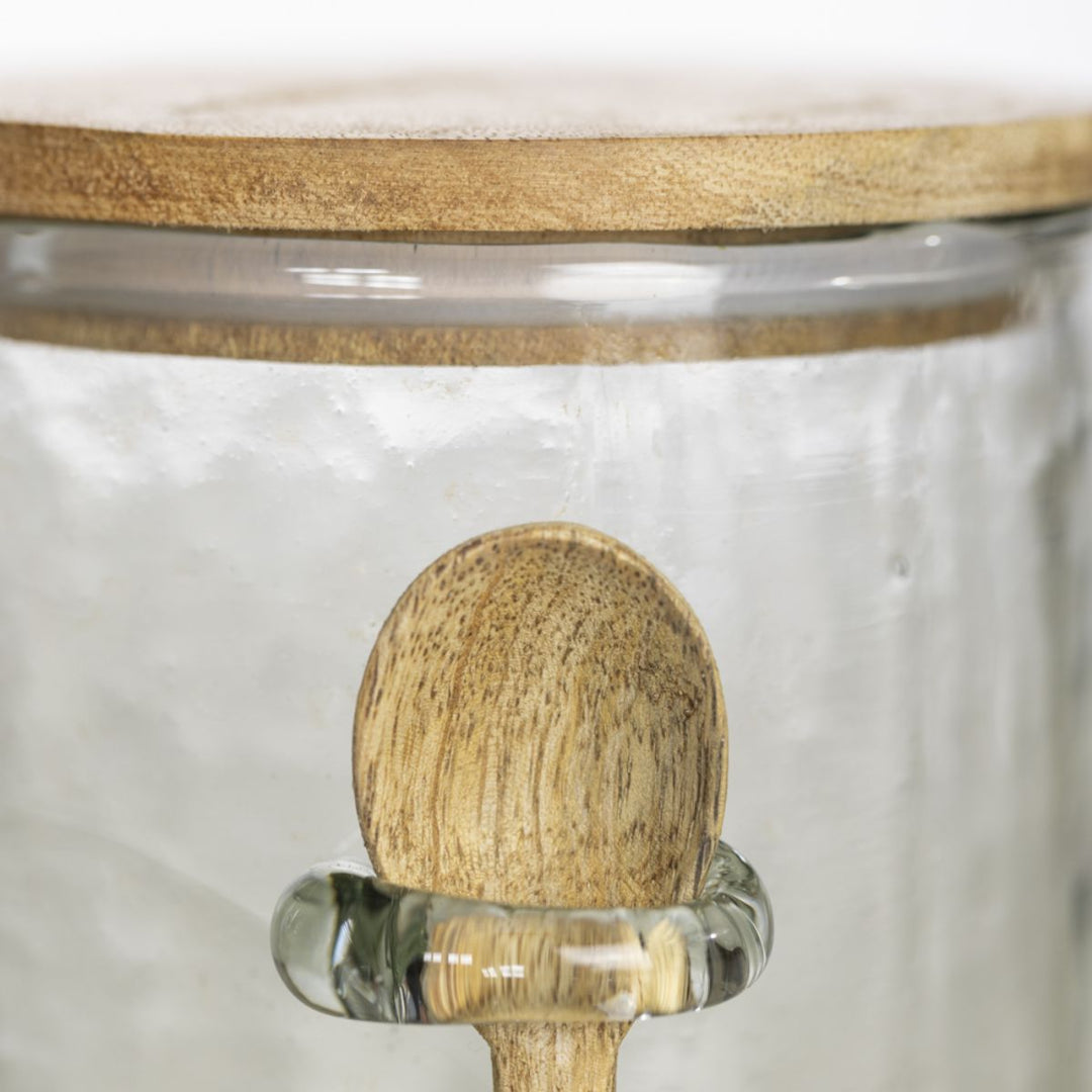 Grand Illusions Hammered Glass Jar With Spoon