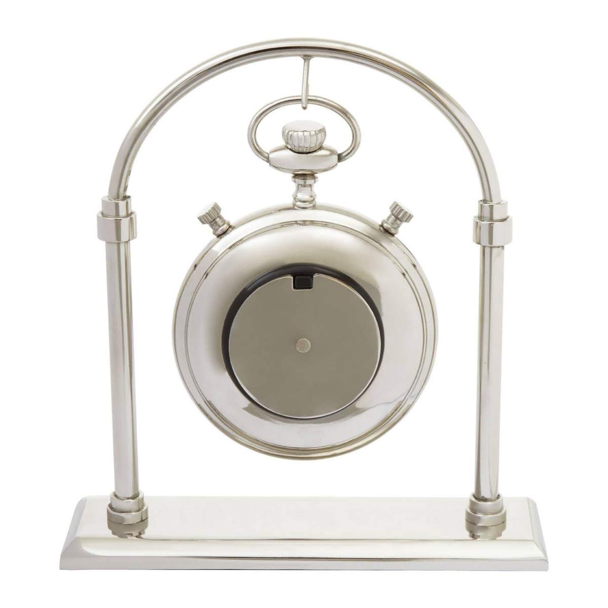 Beaumonde Home Hampstead Small Silver And Antique Brass Mantel Clock