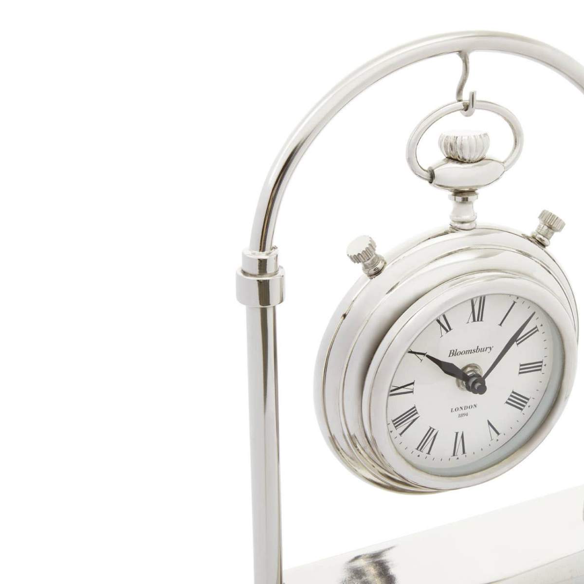 Beaumonde Home Hampstead Small Silver And Antique Brass Mantel Clock