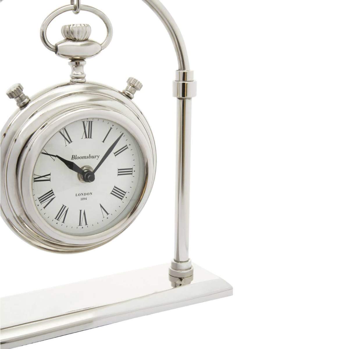 Beaumonde Home Hampstead Small Silver And Antique Brass Mantel Clock