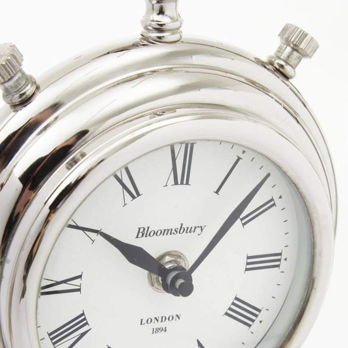 Beaumonde Home Hampstead Small Silver And Antique Brass Mantel Clock