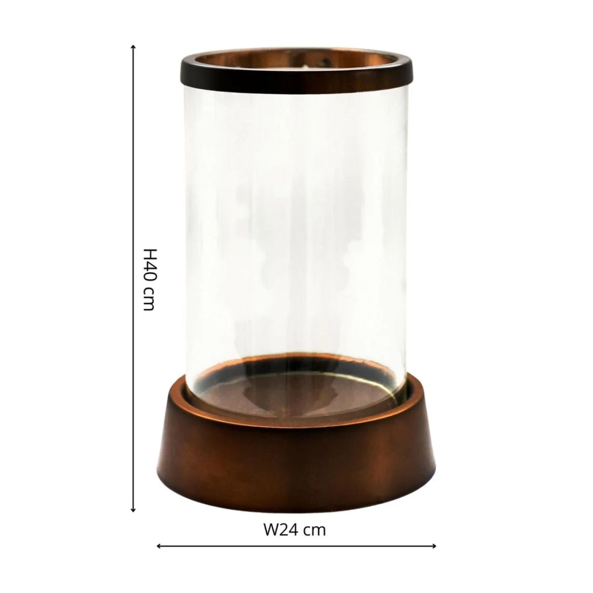 Ivyline Hampton Hurricane Lantern in Copper H40cm W24cm
