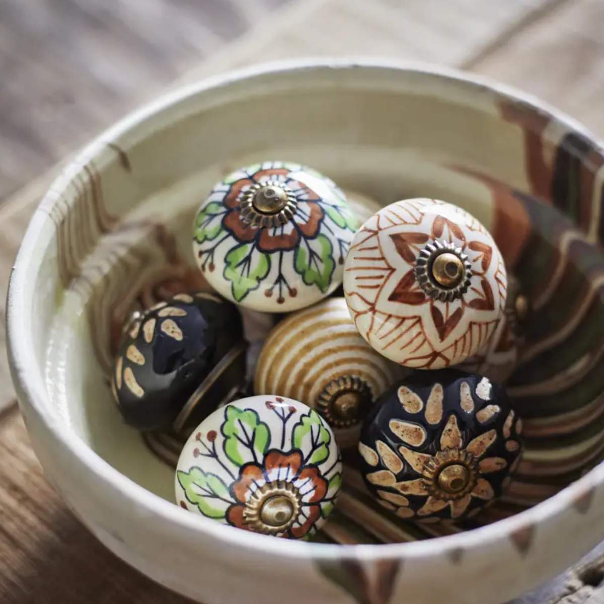 Madam Stoltz Hand Painted Earthenware Bowl