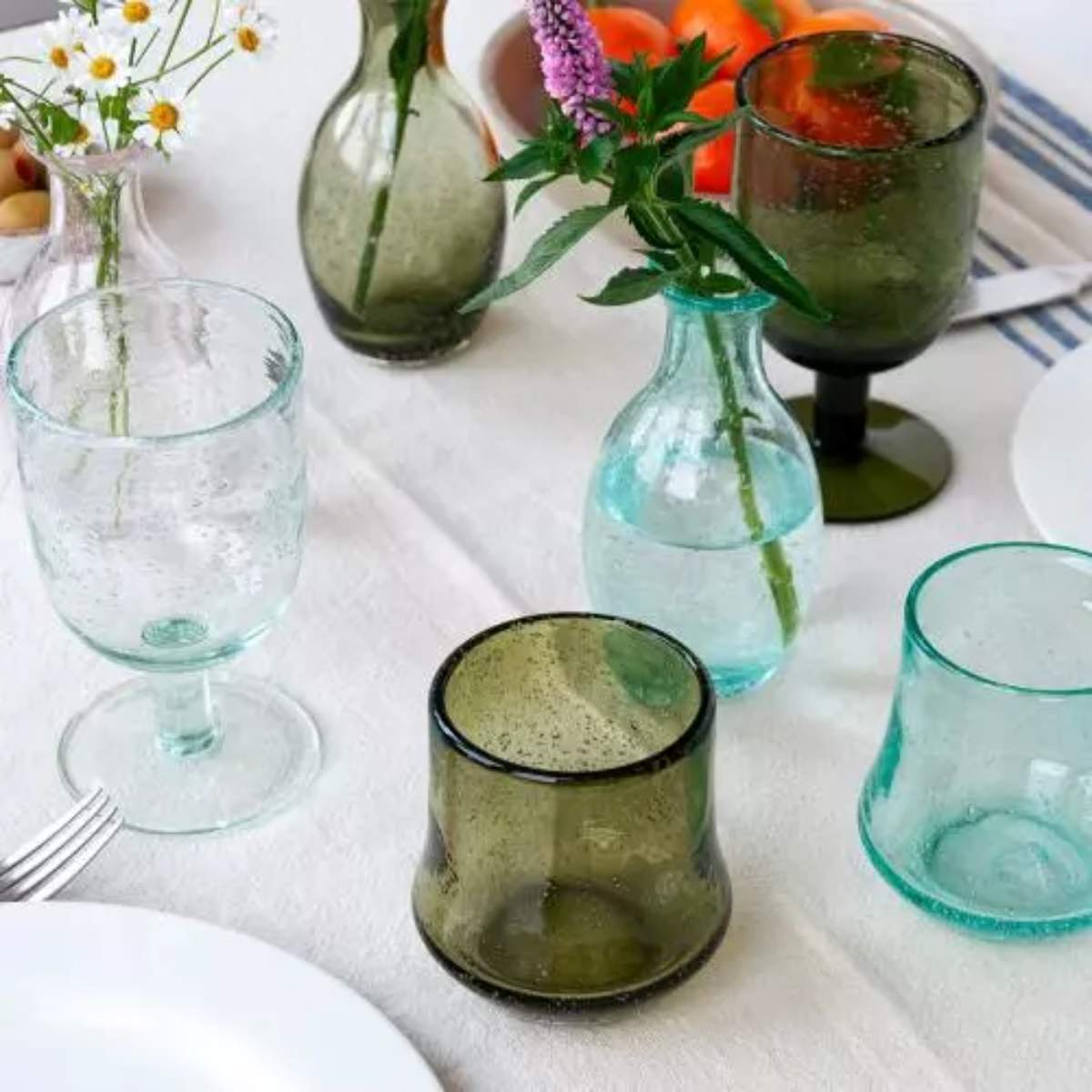 Rex London Hand blown bubble glass tumbler 300ml