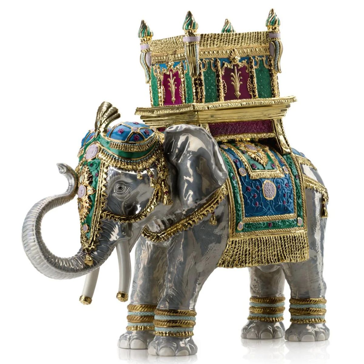 Villari Happy Jaipur Elephant - Blue & Green Limited edition 108 pcs