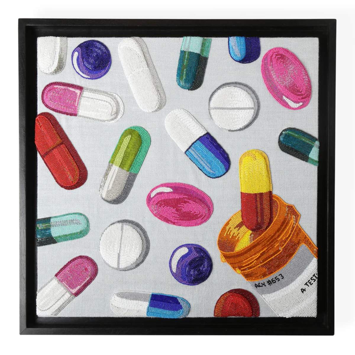 Jonathan Adler Happy Pills Beaded Art