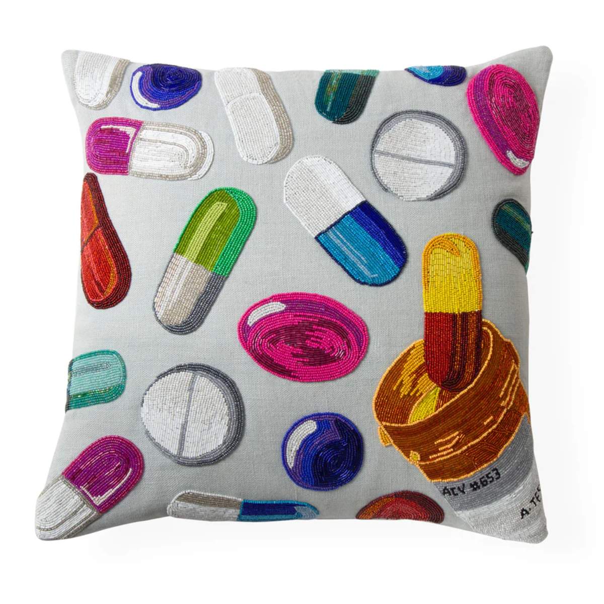 Jonathan Adler Happy Pills Beaded Cushion