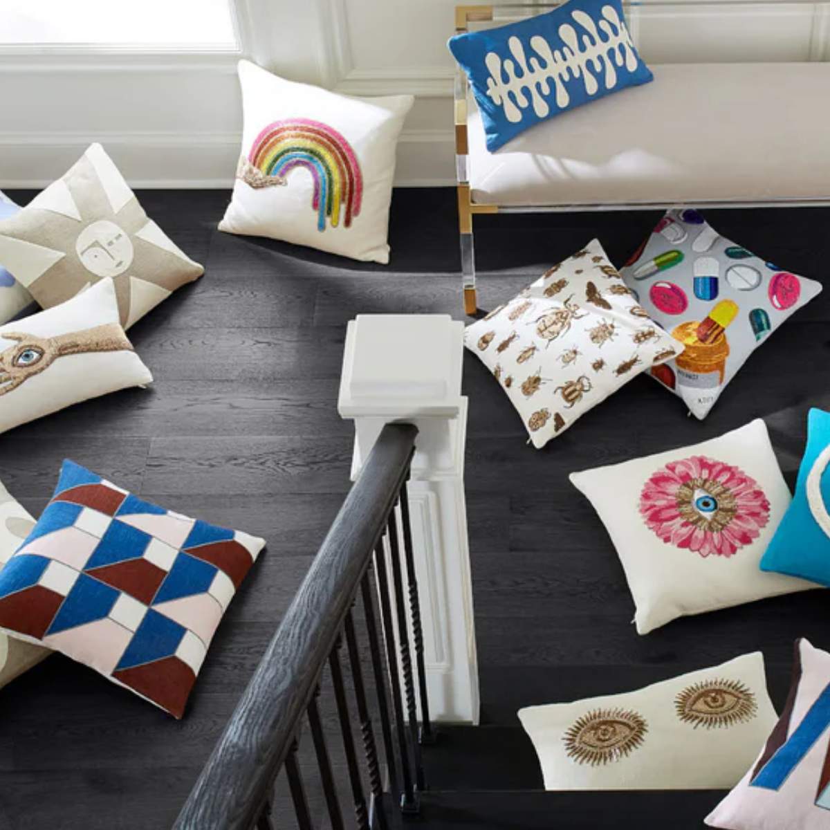 Jonathan Adler Happy Pills Beaded Cushion