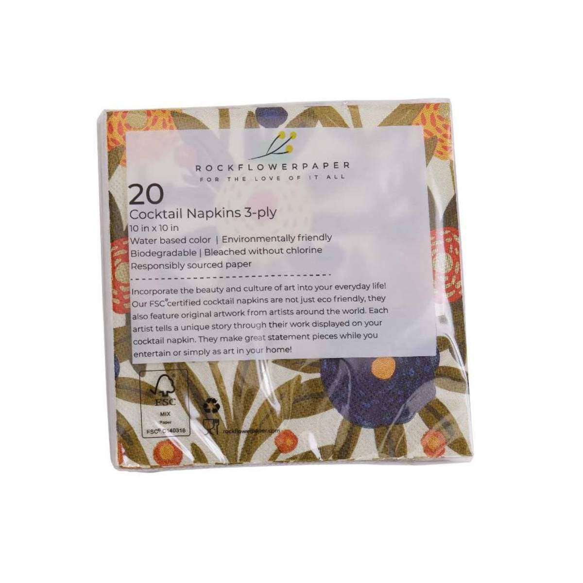 Passiflora Harvest Sunshine Paper Cocktail Napkins, pack of 20