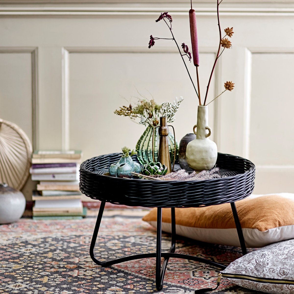 Bloomingville Hattie Coffee Table Black Rattan 82047292 lifestyle