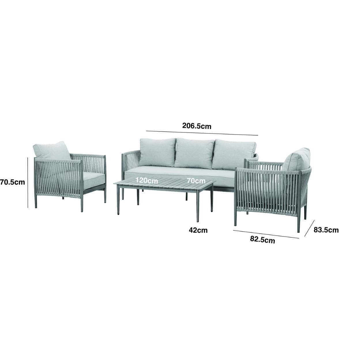 Maze Havana 3 Seat Sofa Set