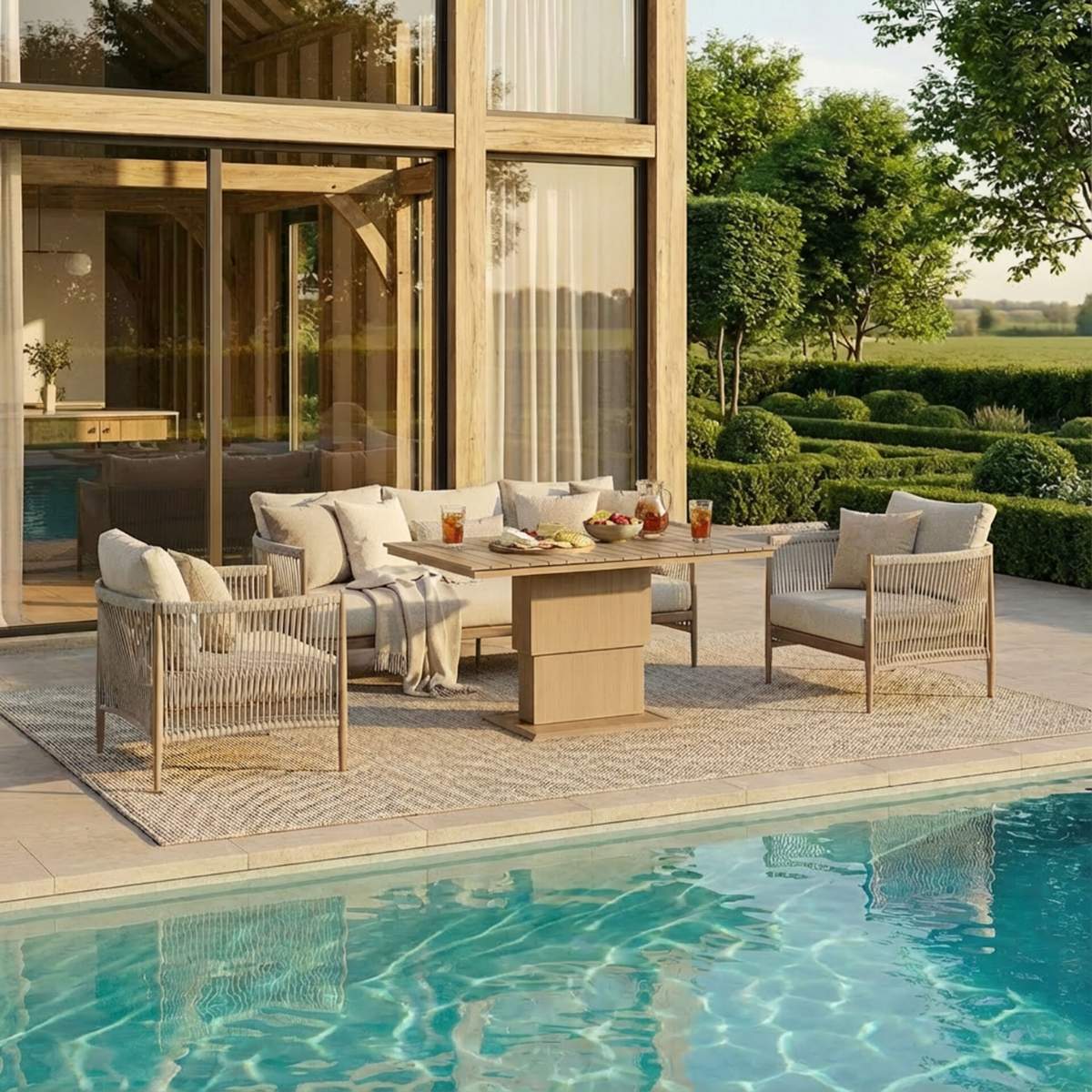 Maze Havana Rope Weave 3 Seat Sofa Dining Set