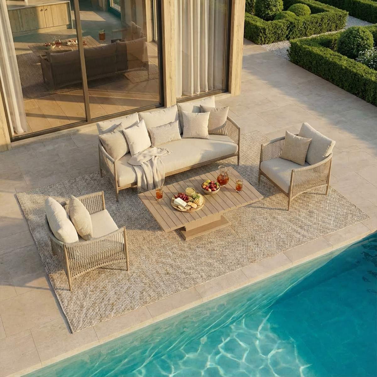 Maze Havana Rope Weave 3 Seat Sofa Dining Set