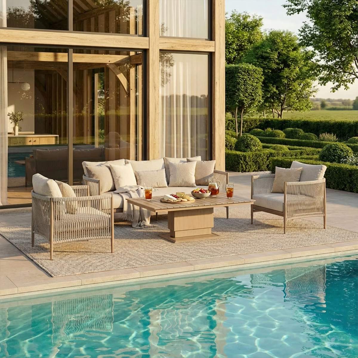 Maze Havana Rope Weave 3 Seat Sofa Dining Set
