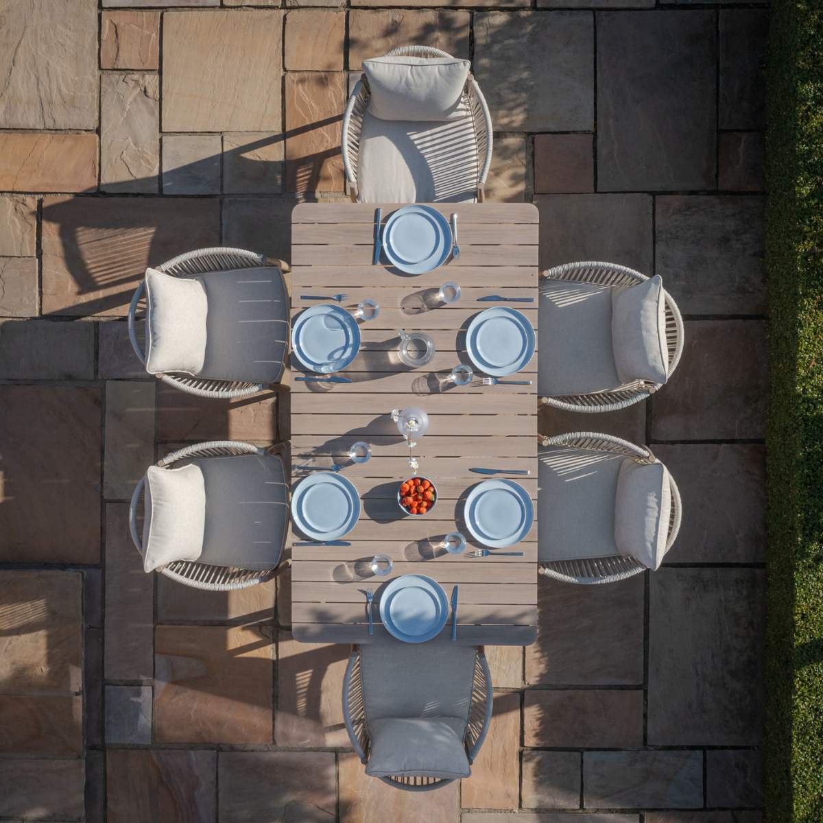 Maze Havana Rope Weave 6 Rectangular Dining Set