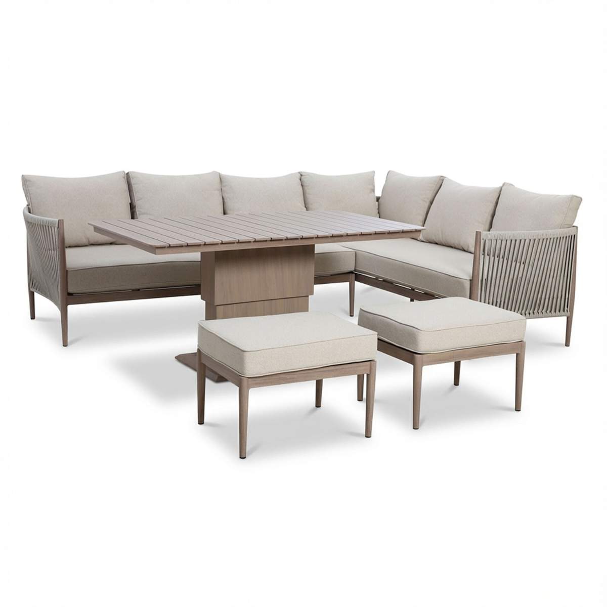 Maze Havana Rope Weave Large Corner Dining Set