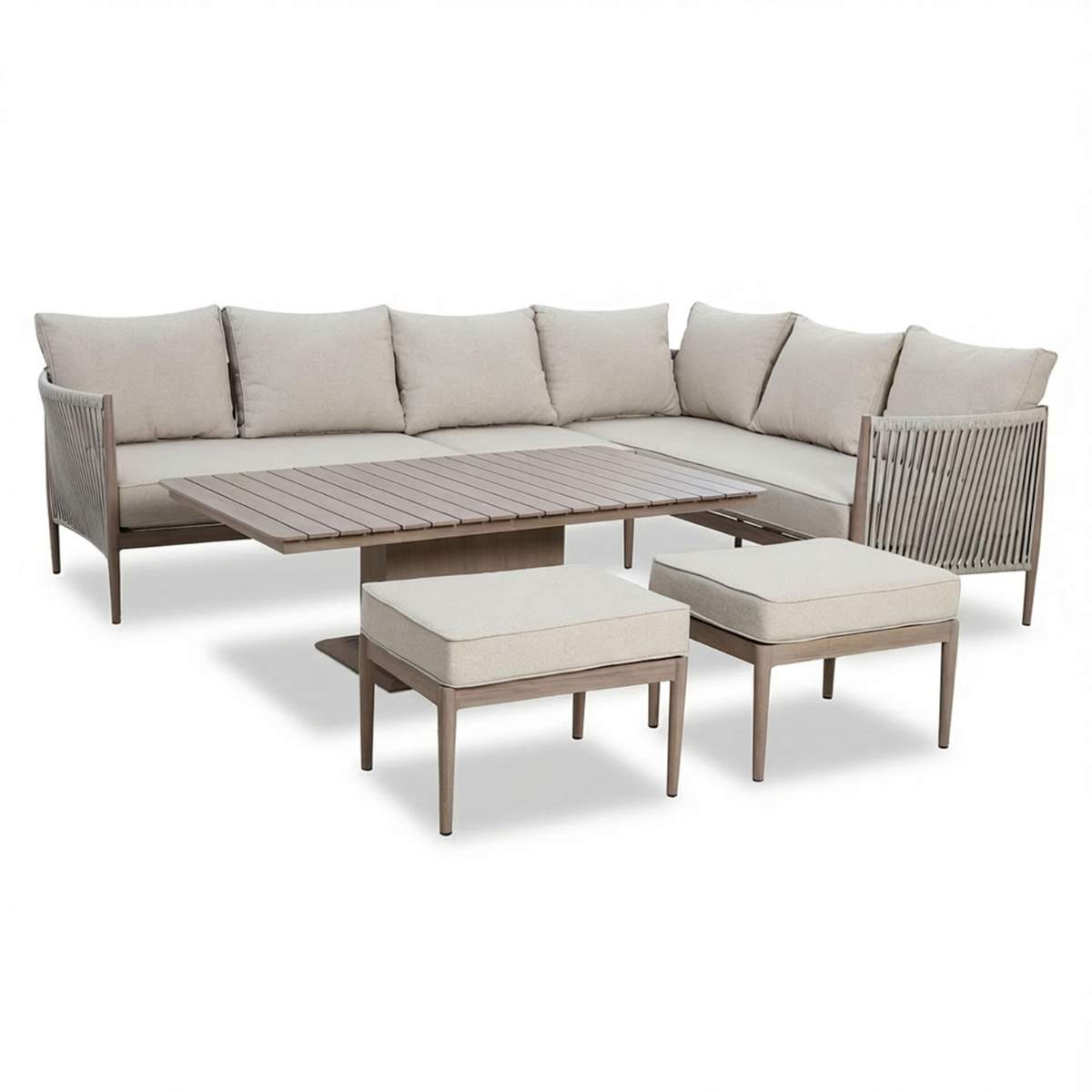 Maze Havana Rope Weave Large Corner Dining Set