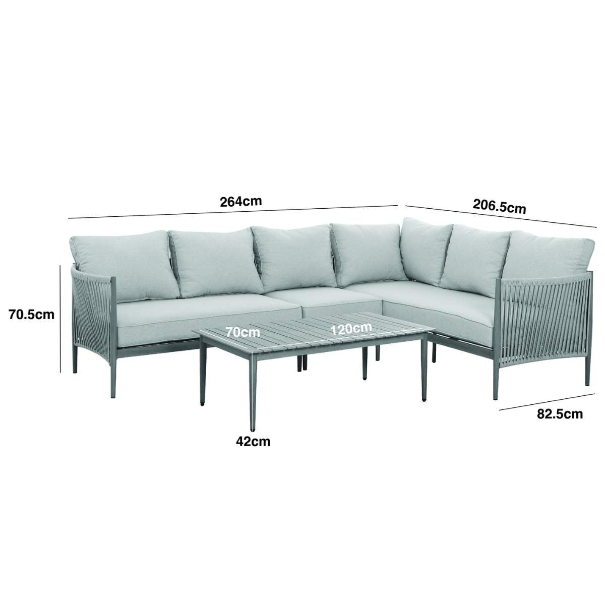 Maze Havana Rope Weave Large Corner Sofa Set
