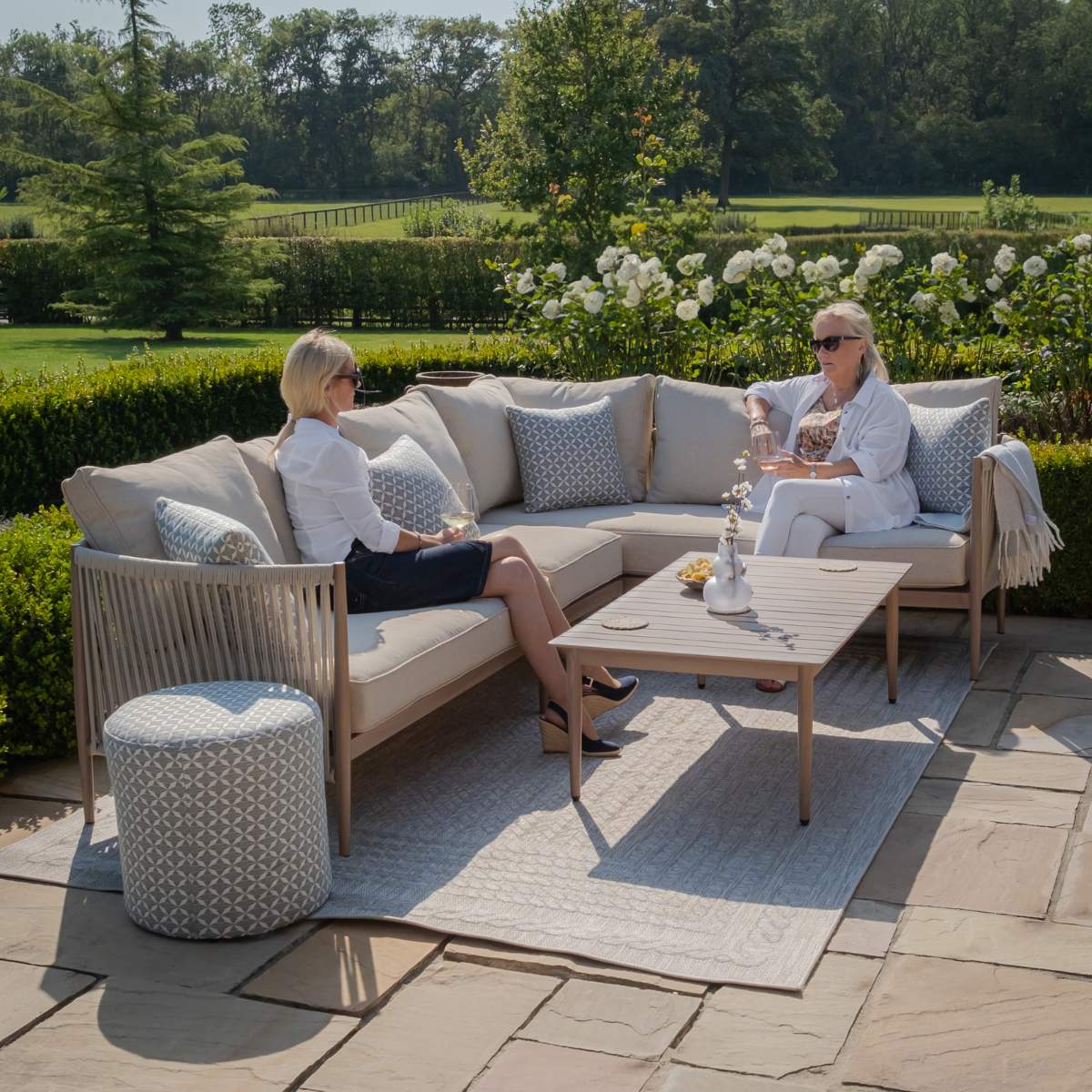 Maze Havana Rope Weave Large Corner Sofa Set