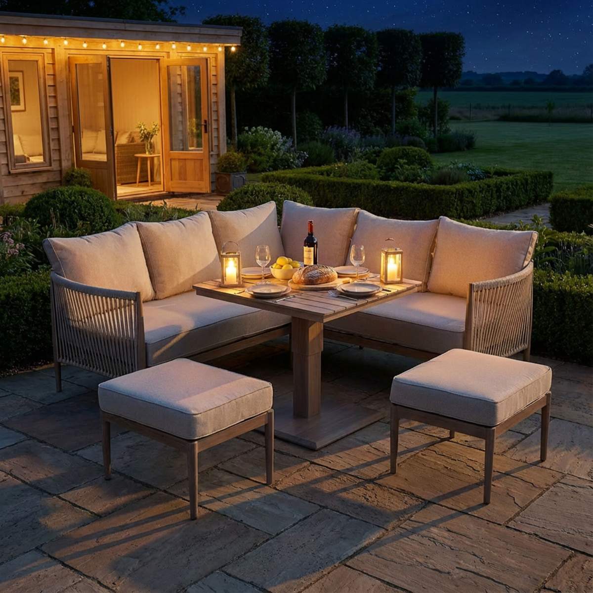 Maze Havana Rope Weave Small Corner Dining Set