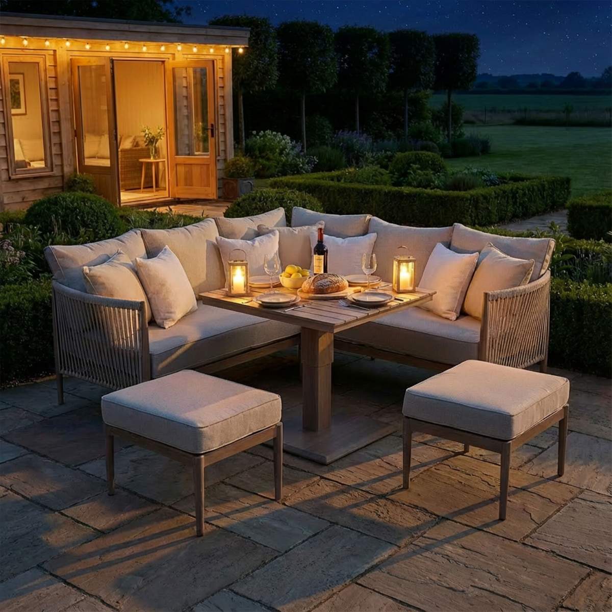 Maze Havana Rope Weave Small Corner Dining Set
