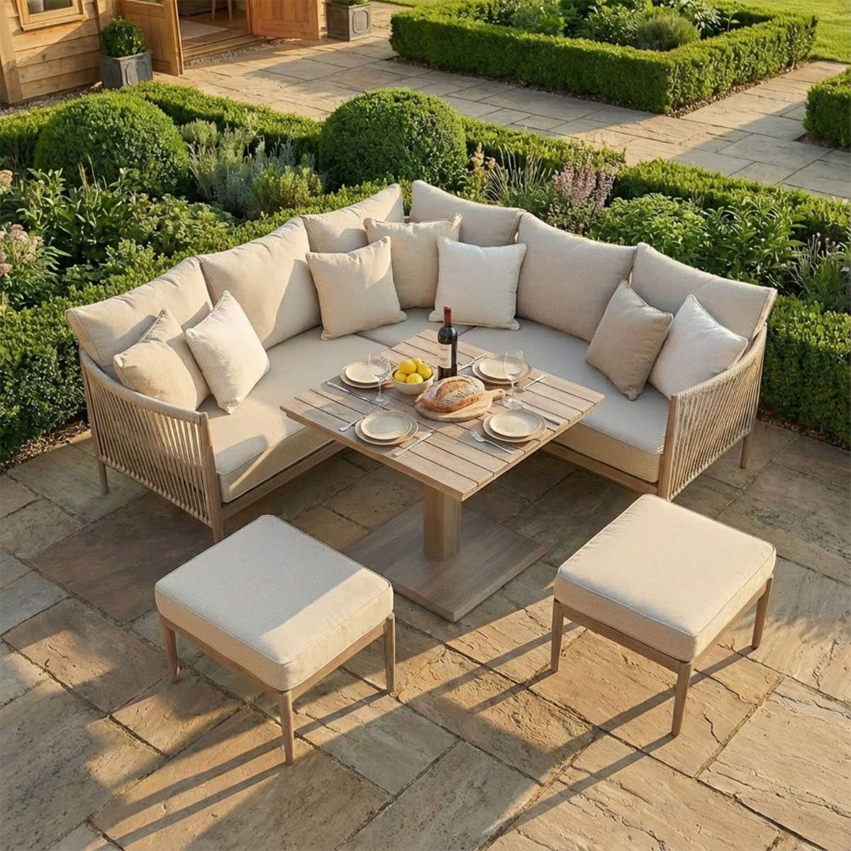Maze Havana Rope Weave Small Corner Dining Set