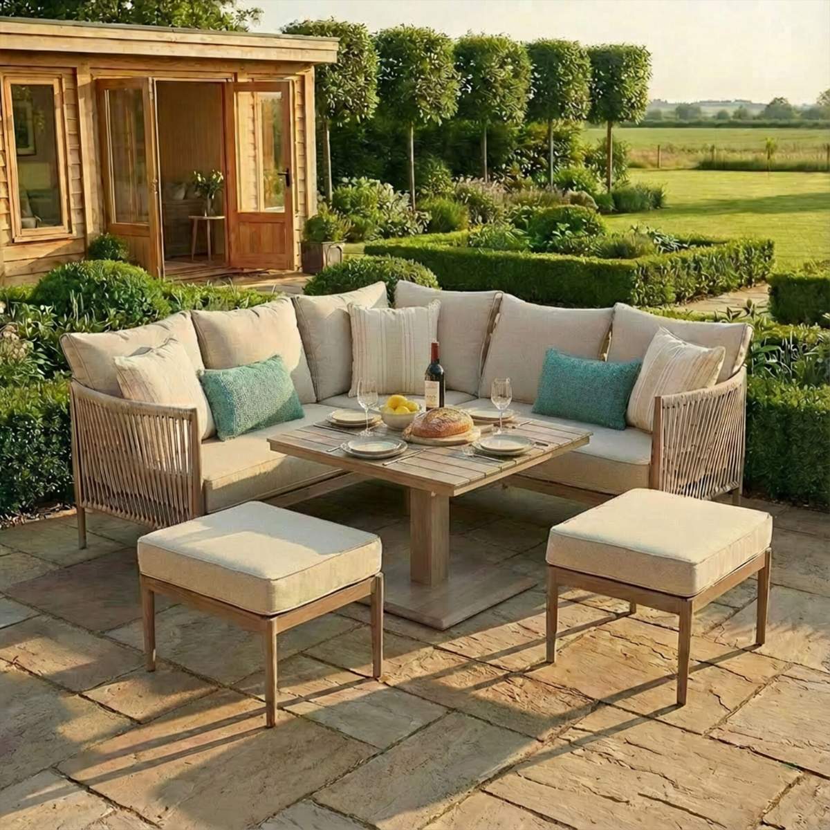Maze Havana Rope Weave Small Corner Dining Set