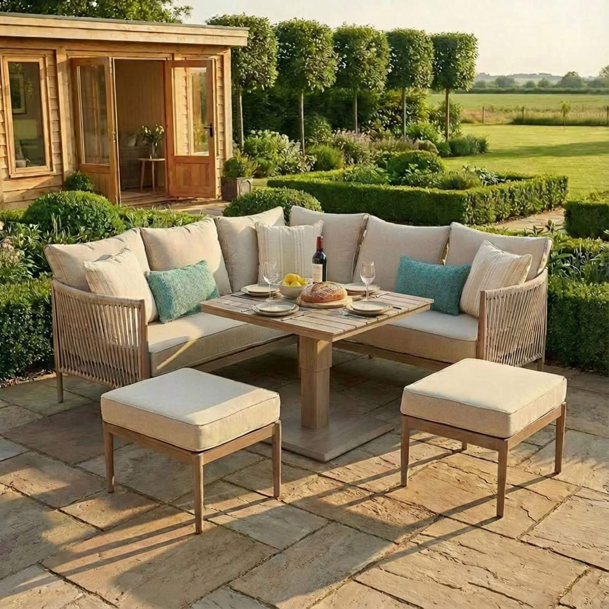 Maze Havana Rope Weave Small Corner Dining Set