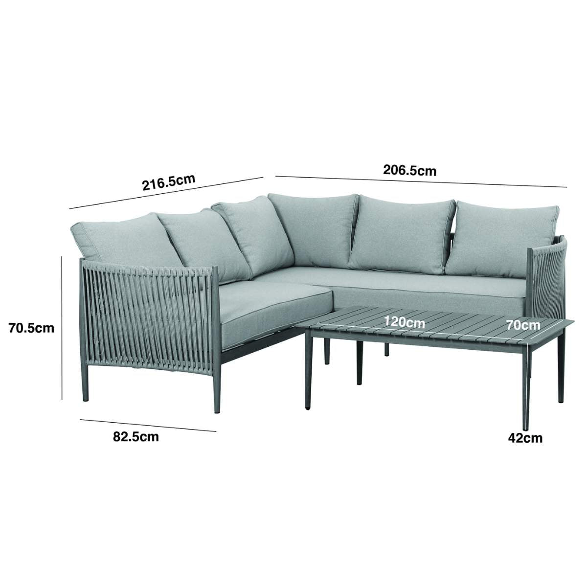 Maze Havana Rope Weave Small Corner Sofa Set