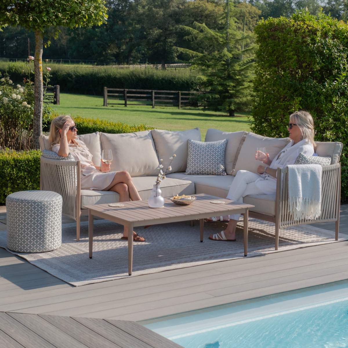 Maze Havana Rope Weave Small Corner Sofa Set