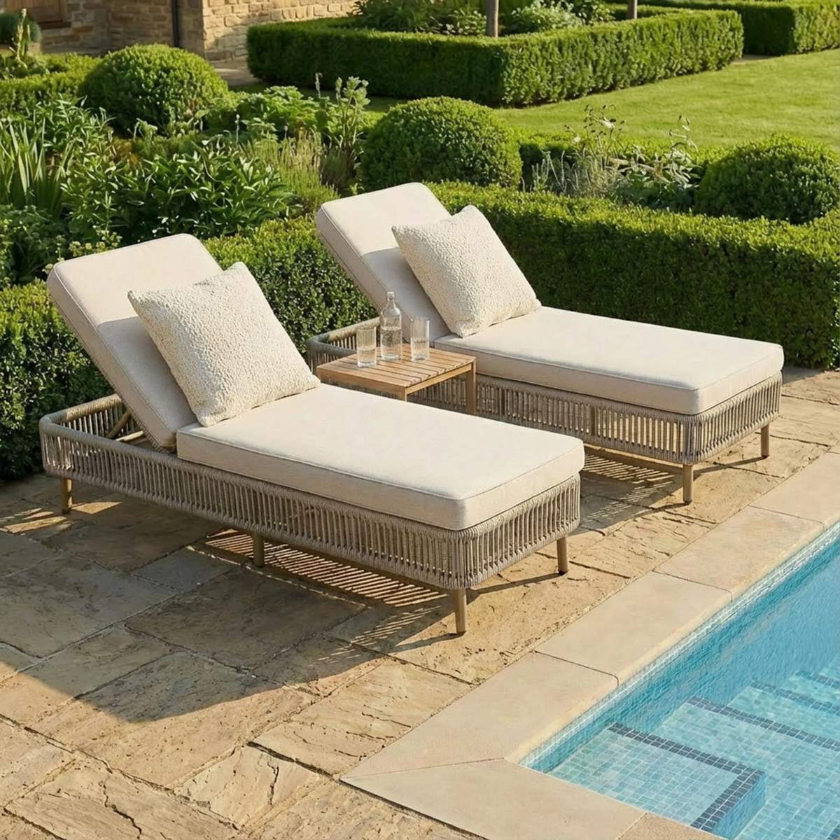 Maze Havana Rope Weave Sunlounger Set