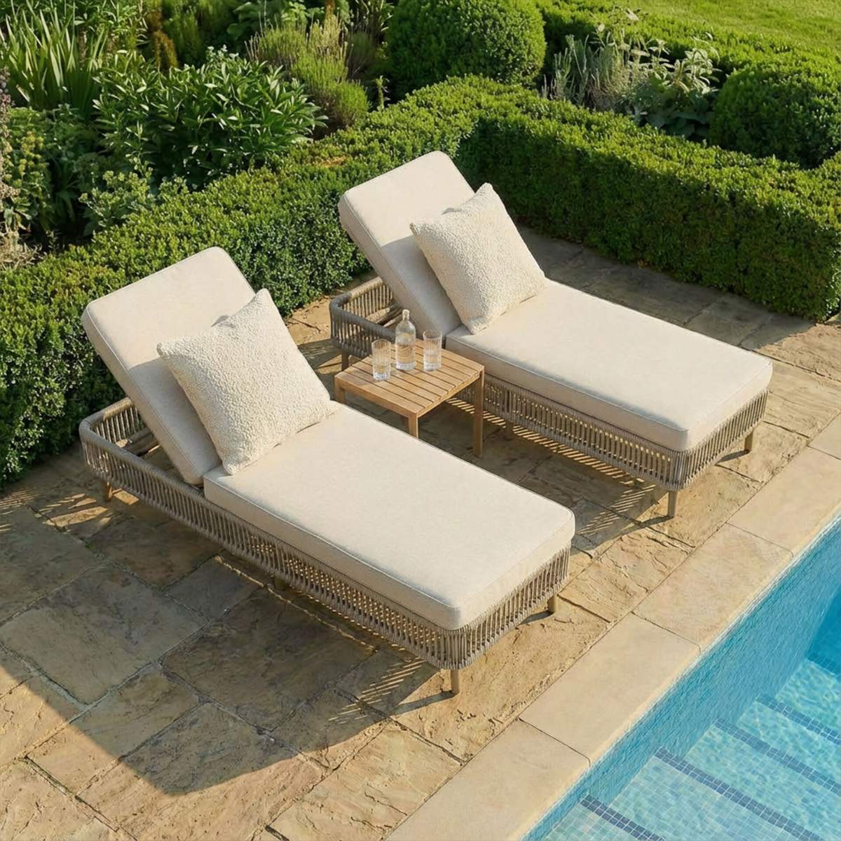 Maze Havana Rope Weave Sunlounger Set