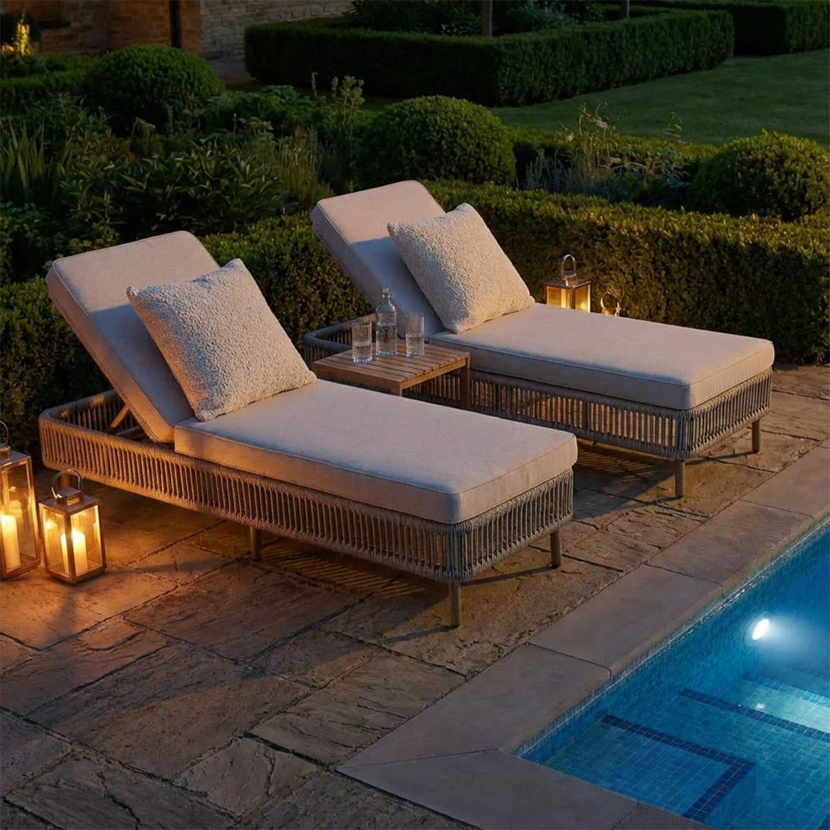 Maze Havana Rope Weave Sunlounger Set