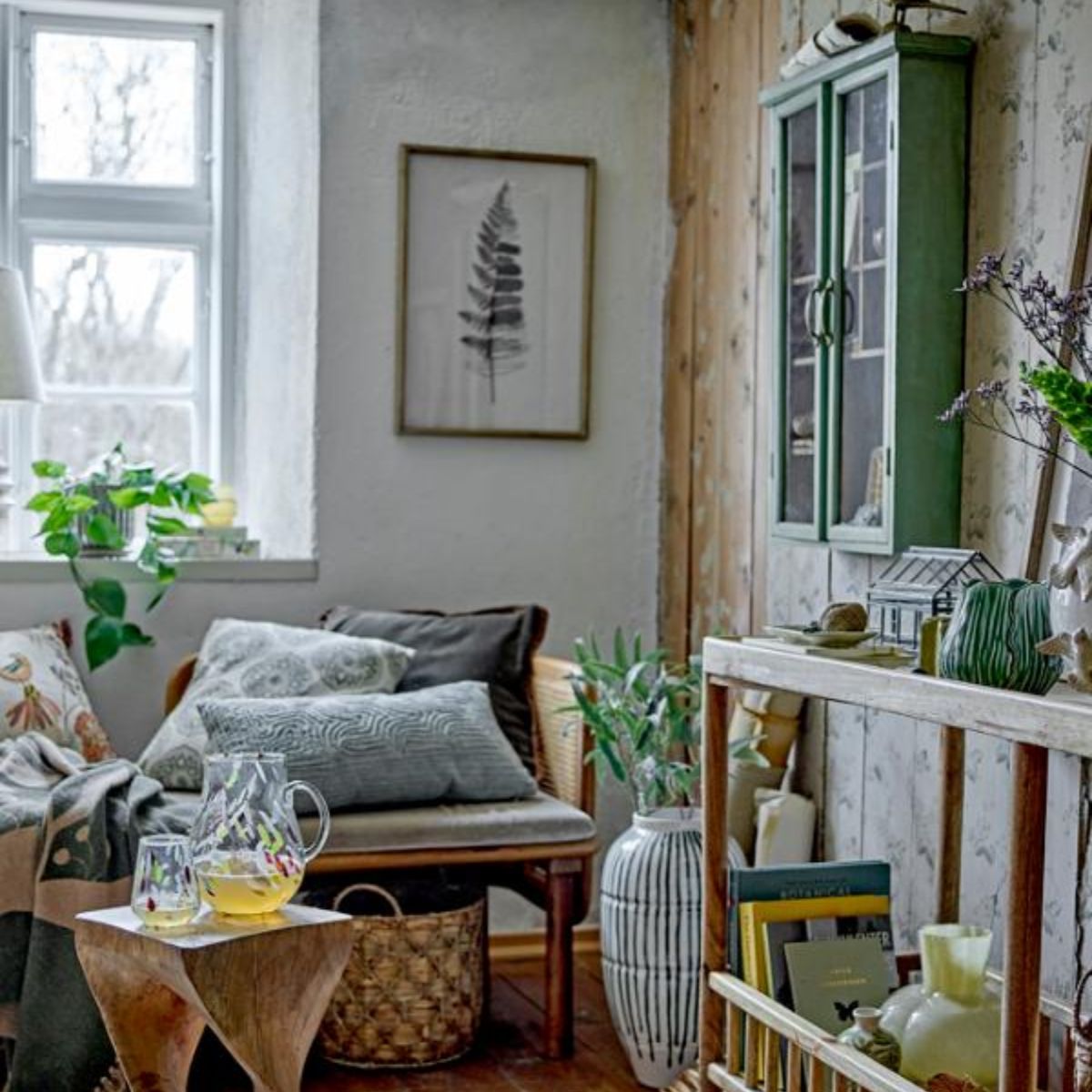Bloomingville Hazem Cabinet - Green Firwood