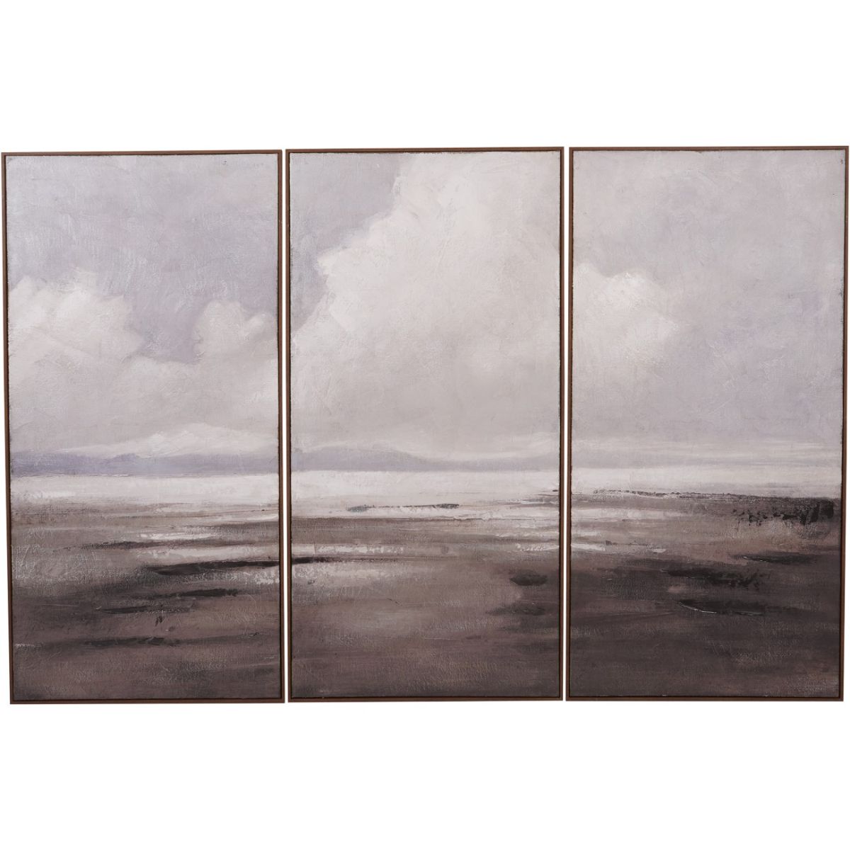 Libra Interiors Hazy Horizons Set of 3 Framed Canvas Wall Art 180x120cm