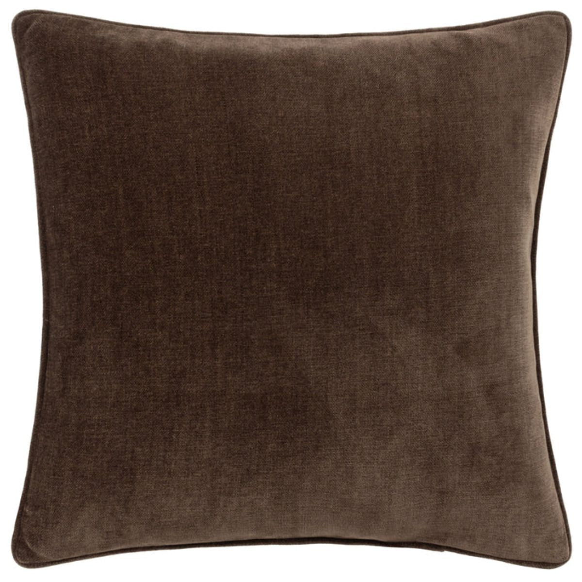 Riva Home Heavy Chenille Piped Cushion Brown