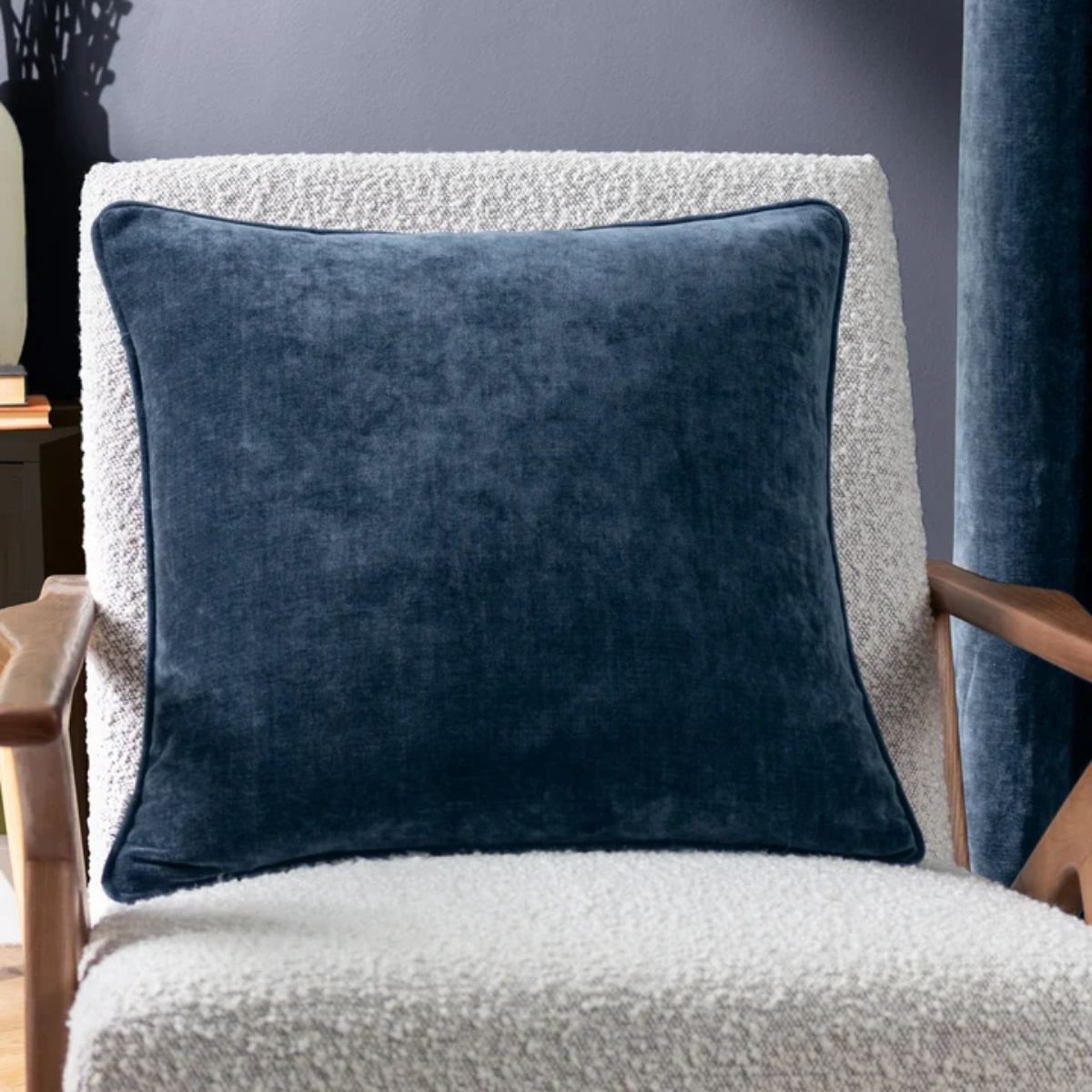 Riva Home Heavy Chenille Piped Cushion Navy